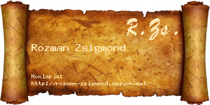 Rozman Zsigmond névjegykártya
